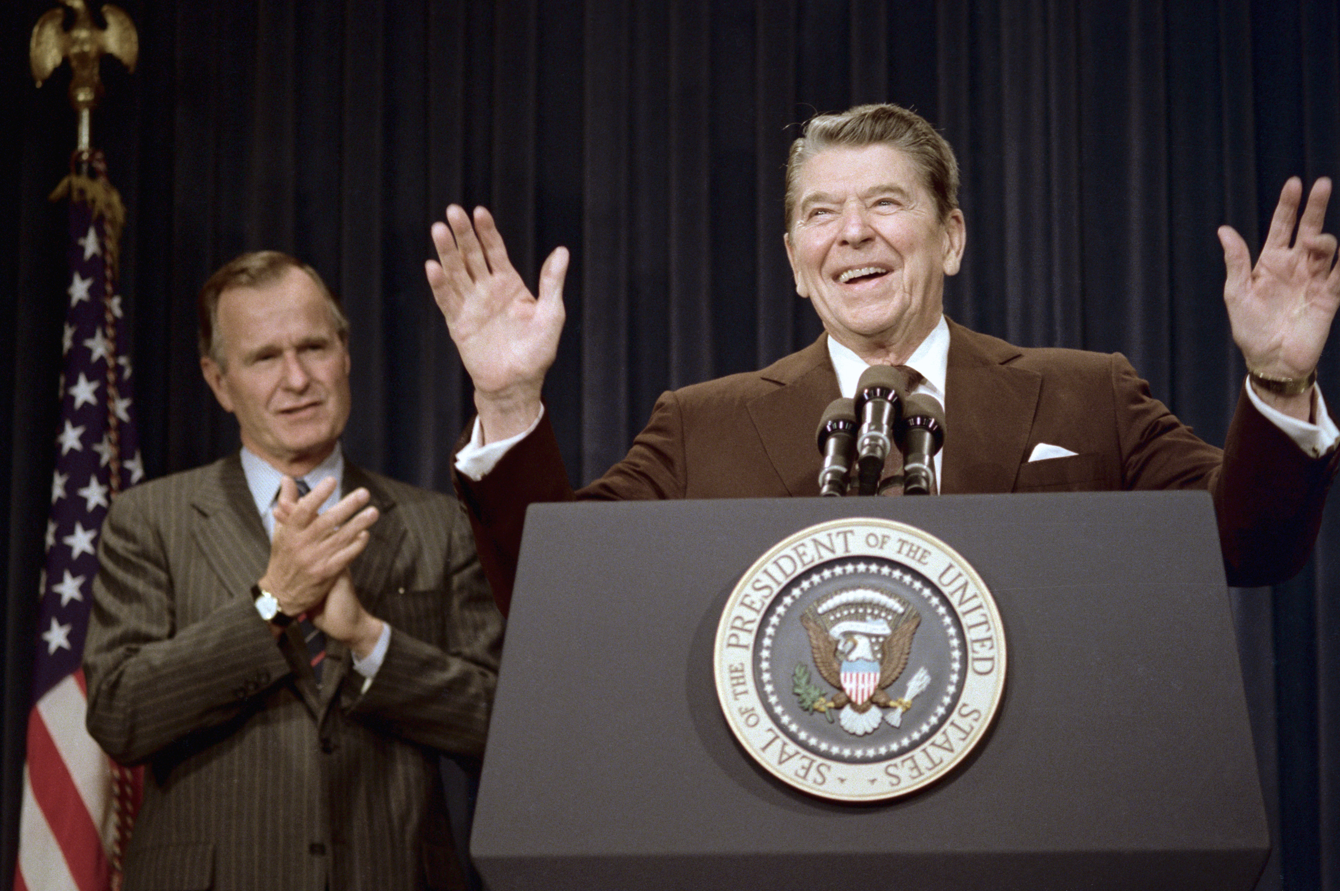 Ronald Reagan with George Bush