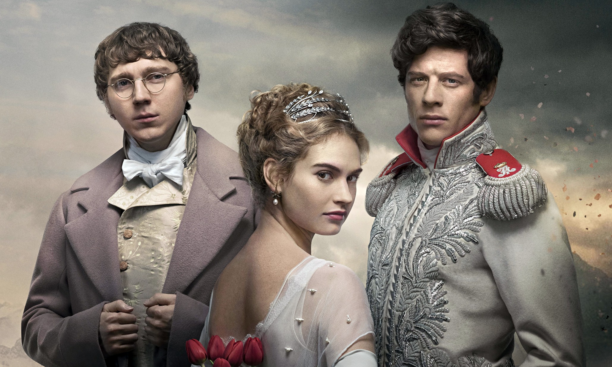 James Morton, Lily James &amp; Paul Dano in War And Peace.